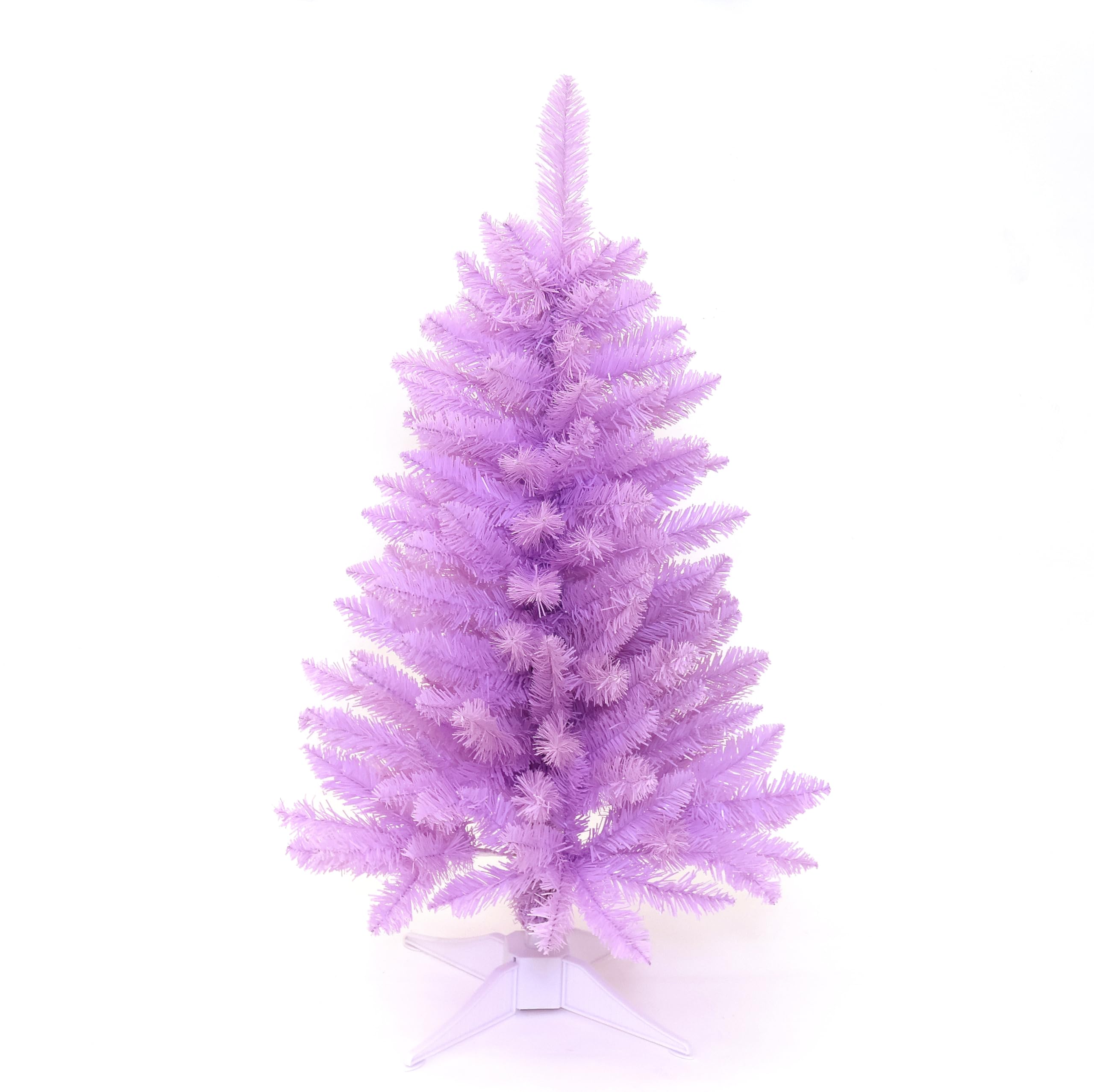 Senjie purple tree front view showing compact festive décor and quick setup benefit