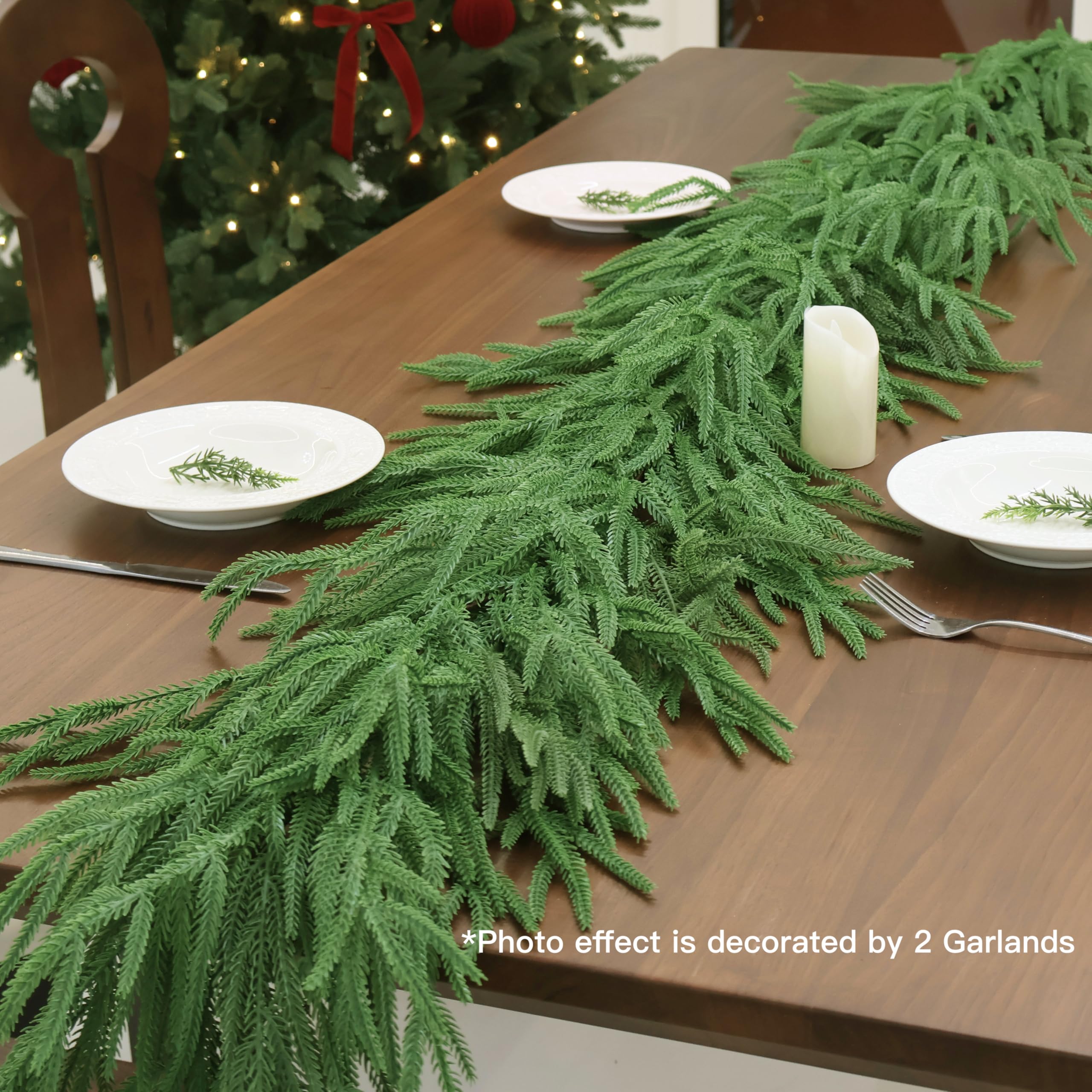 Senjie garland used as a table centerpiece providing instant seasonal charm
