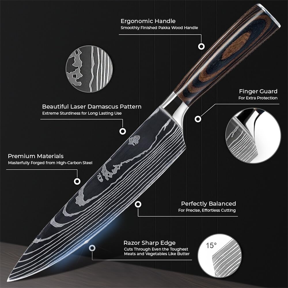 Senken Knives set next to ruler for scale showing full-size blades and clear sizing