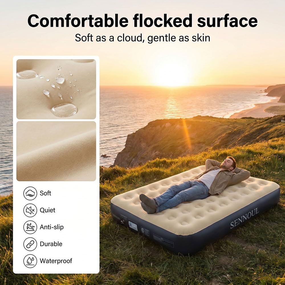 SENNOUL side profile showing 13-inch height for improved sleeping support benefit