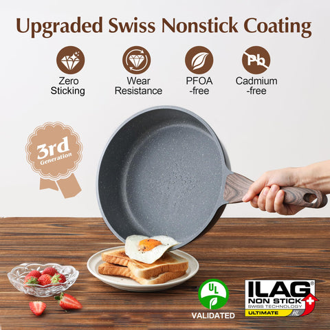 SENSARTE 11-inch sauté pan with lid showing capacity for one-pan meals