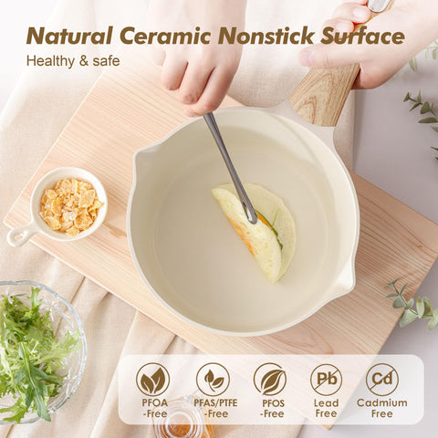 SENSARTE ceramic interior close-up showing smooth nonstick surface for easier cooking