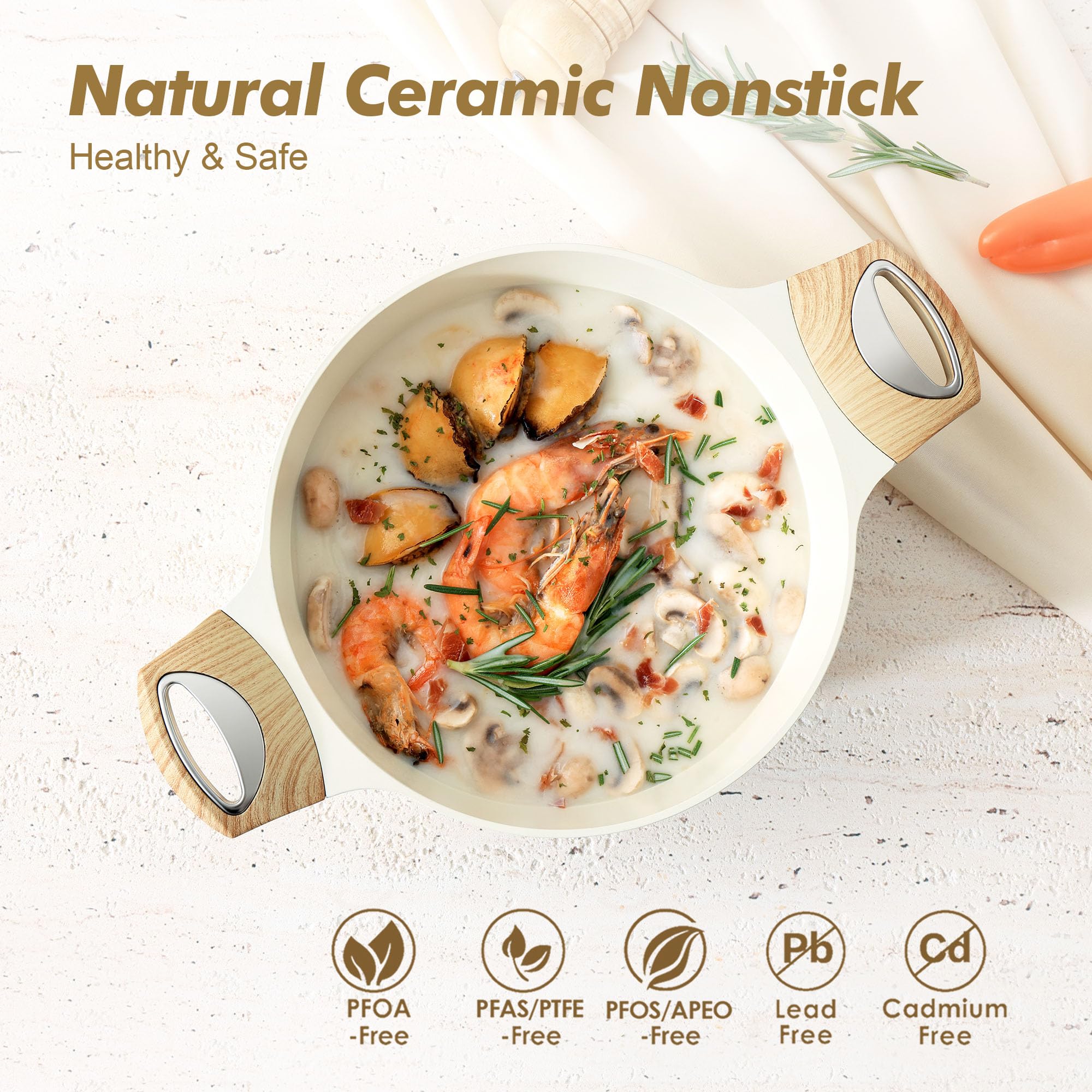 SENSARTE ceramic interior close-up highlighting smooth nonstick texture for easy release