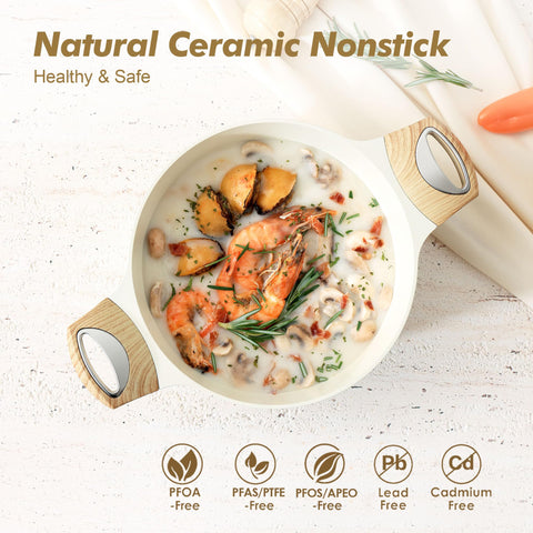 SENSARTE ceramic nonstick interior close-up for easy food release