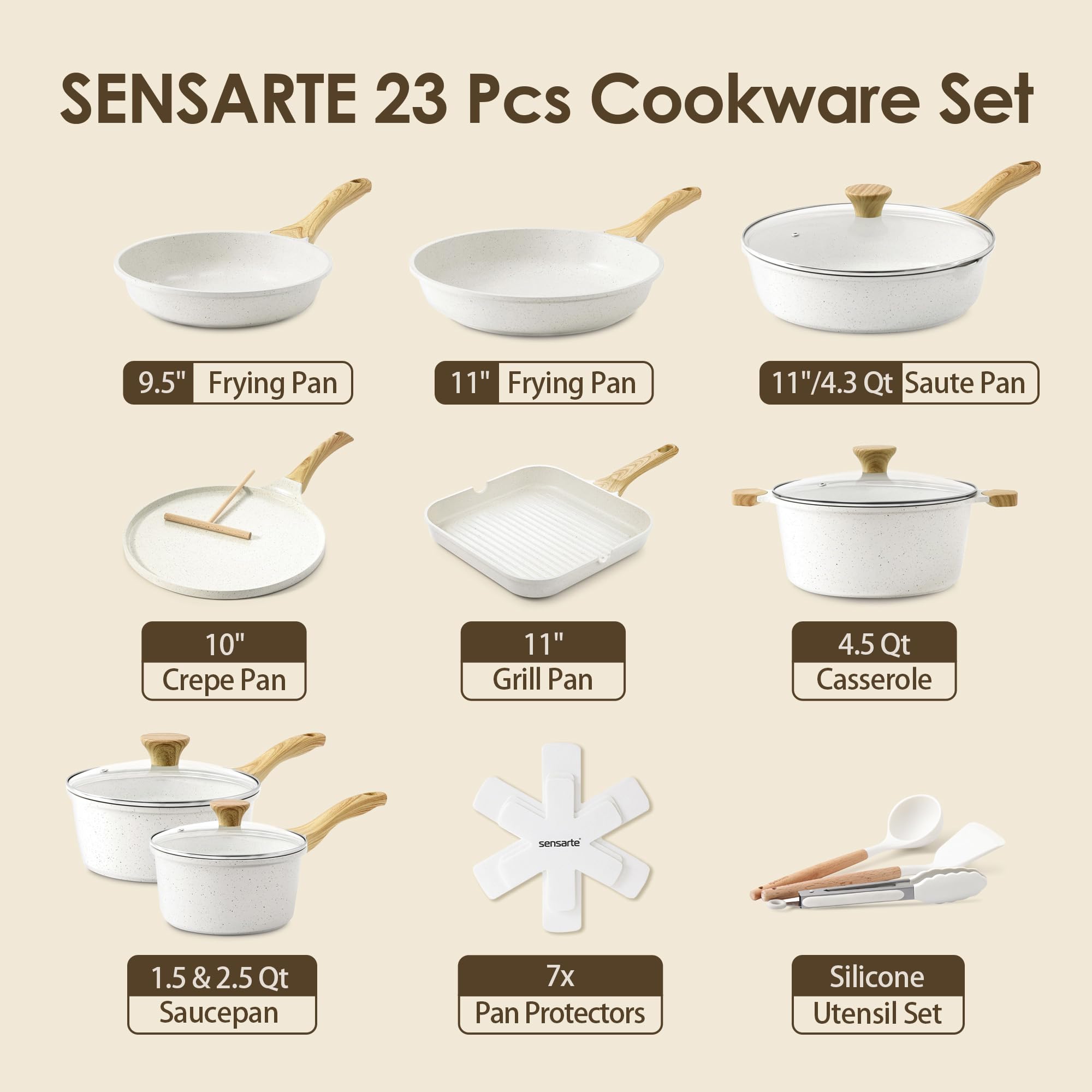 SENSARTE close-up of smooth ceramic surface highlighting easy food release