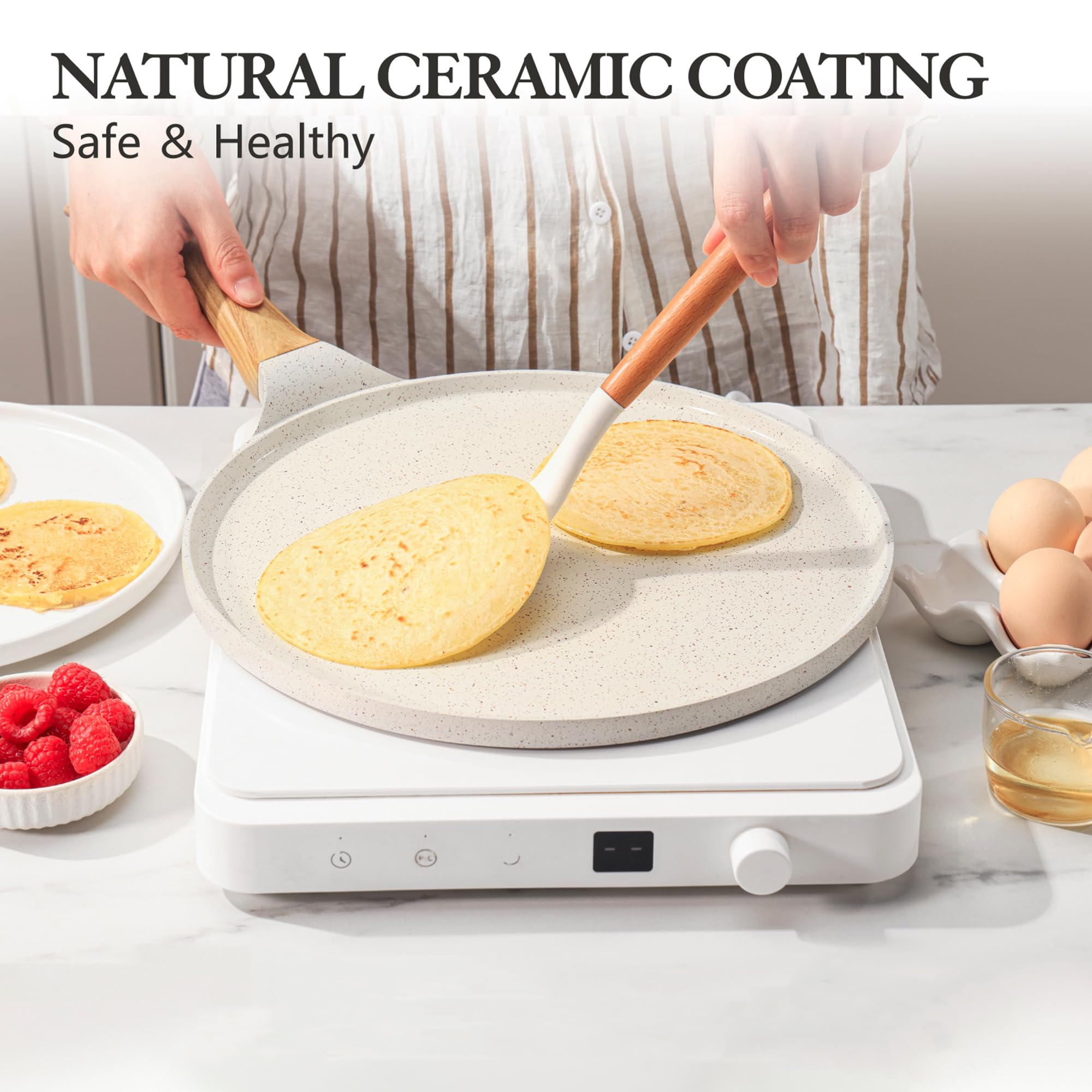 SENSARTE close-up of ceramic nonstick coating revealing texture and easy-release benefit