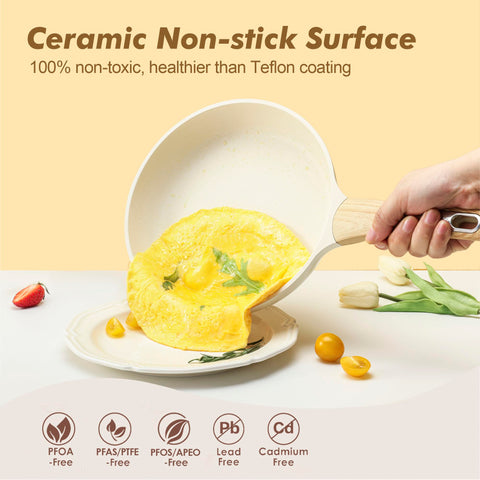 SENSARTE ceramic nonstick surface close-up for easy food release benefit