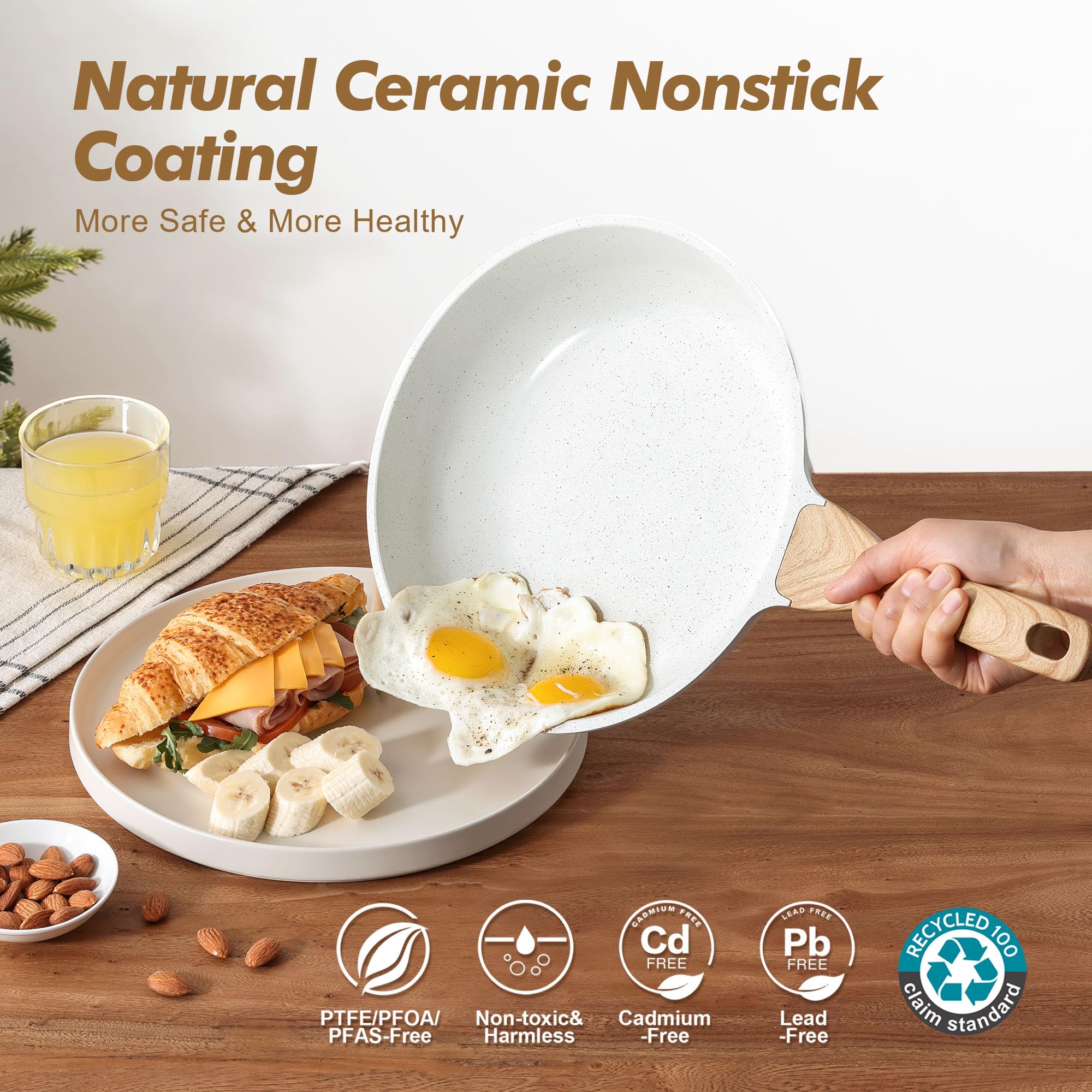 SENSARTE close-up of ceramic surface texture highlighting easy-release cooking