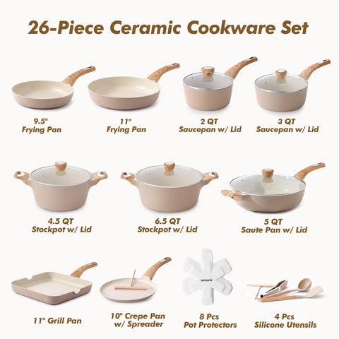 SENSARTE ceramic nonstick closeup showing smooth texture for easy food release
