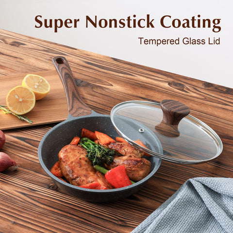 SENSARTE close-up of ILAG granite nonstick coating, enabling low-oil cooking