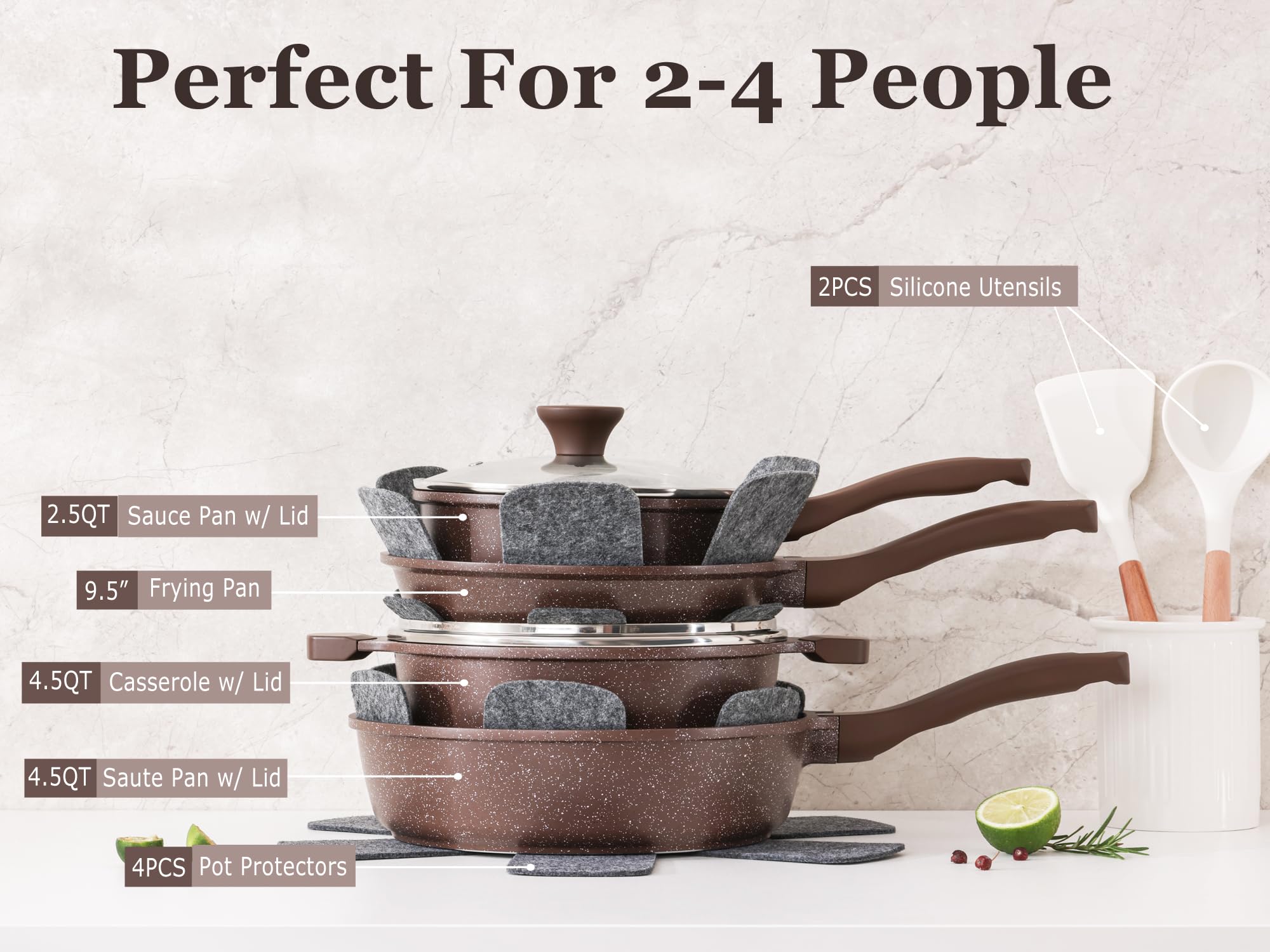 SENSARTE granite nonstick surface close-up for effortless food release