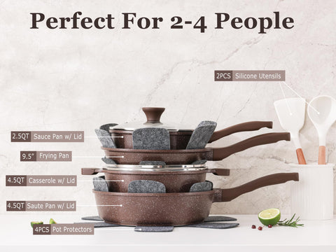 SENSARTE granite nonstick surface close-up for effortless food release