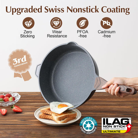 SENSARTE close-up of nonstick surface showing easy-release benefit