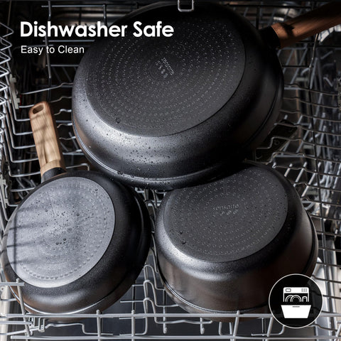 SENSARTE stacked cookware showing scale for compact storage convenience