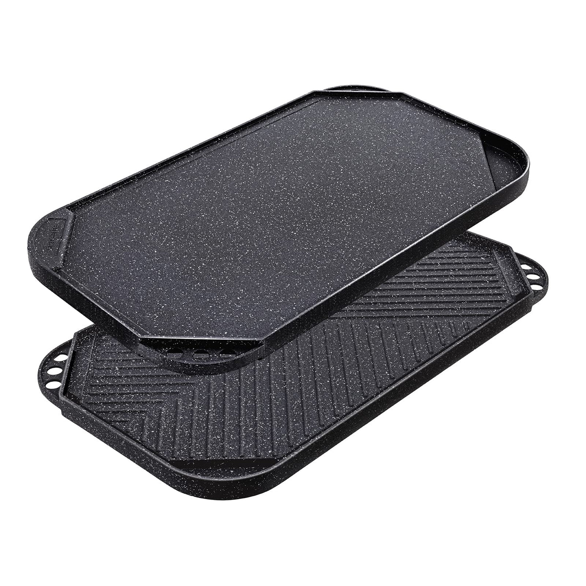 SENSARTE front view of grill and griddle pan showing broad cooking surface for multitasking