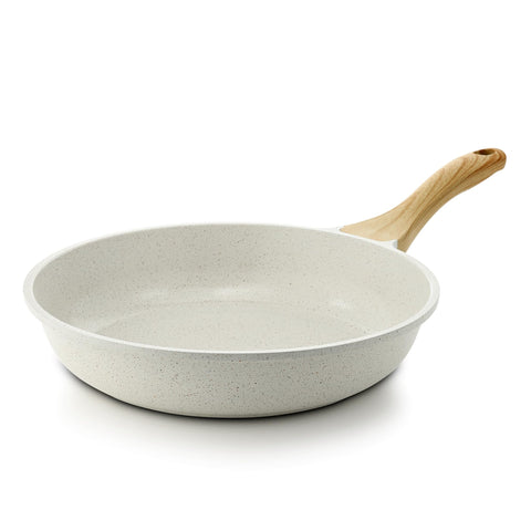 SENSARTE front view of the 9.5 inch frying pan showing clean design and benefits