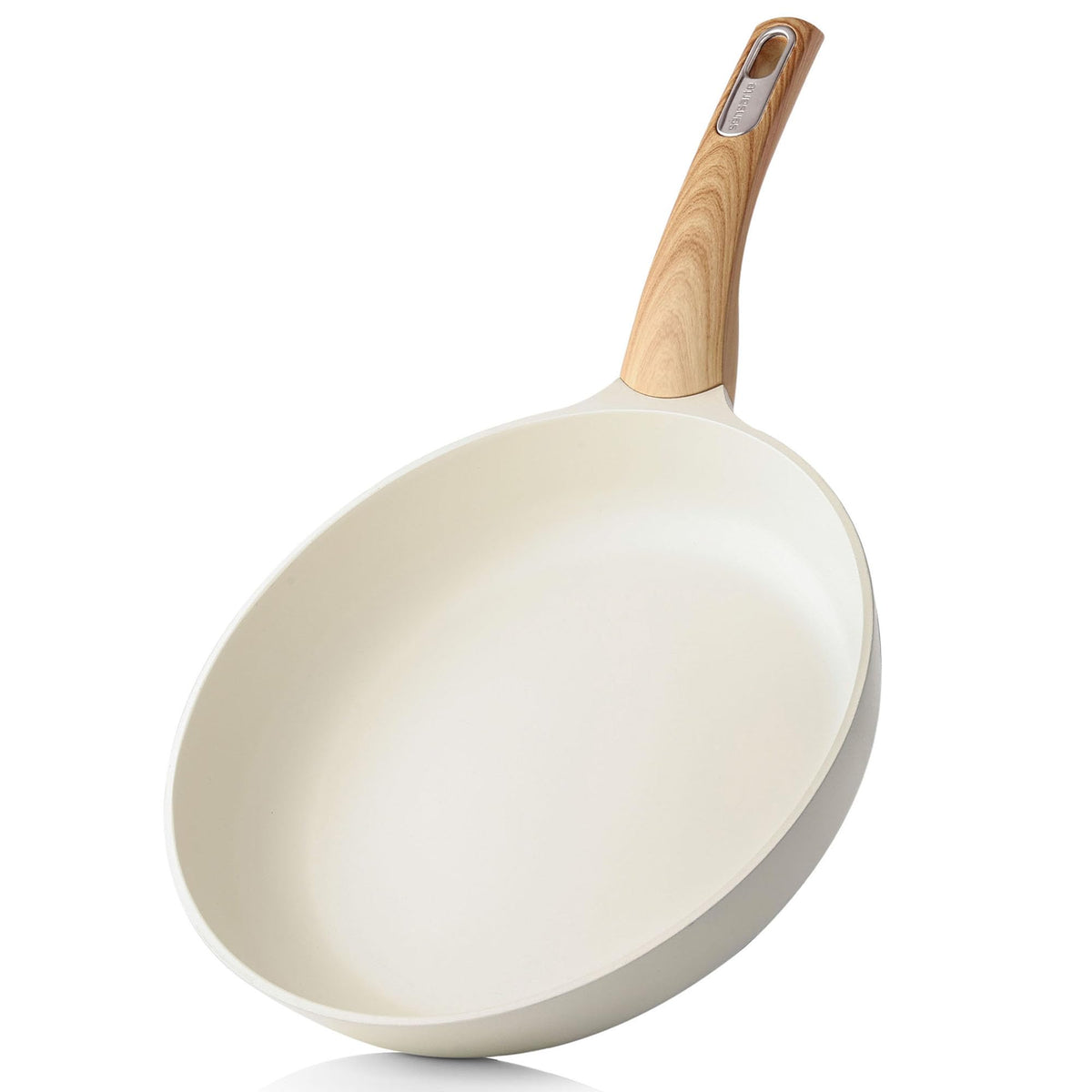 SENSARTE front view of white 8-inch pan showing clean nonstick surface benefit