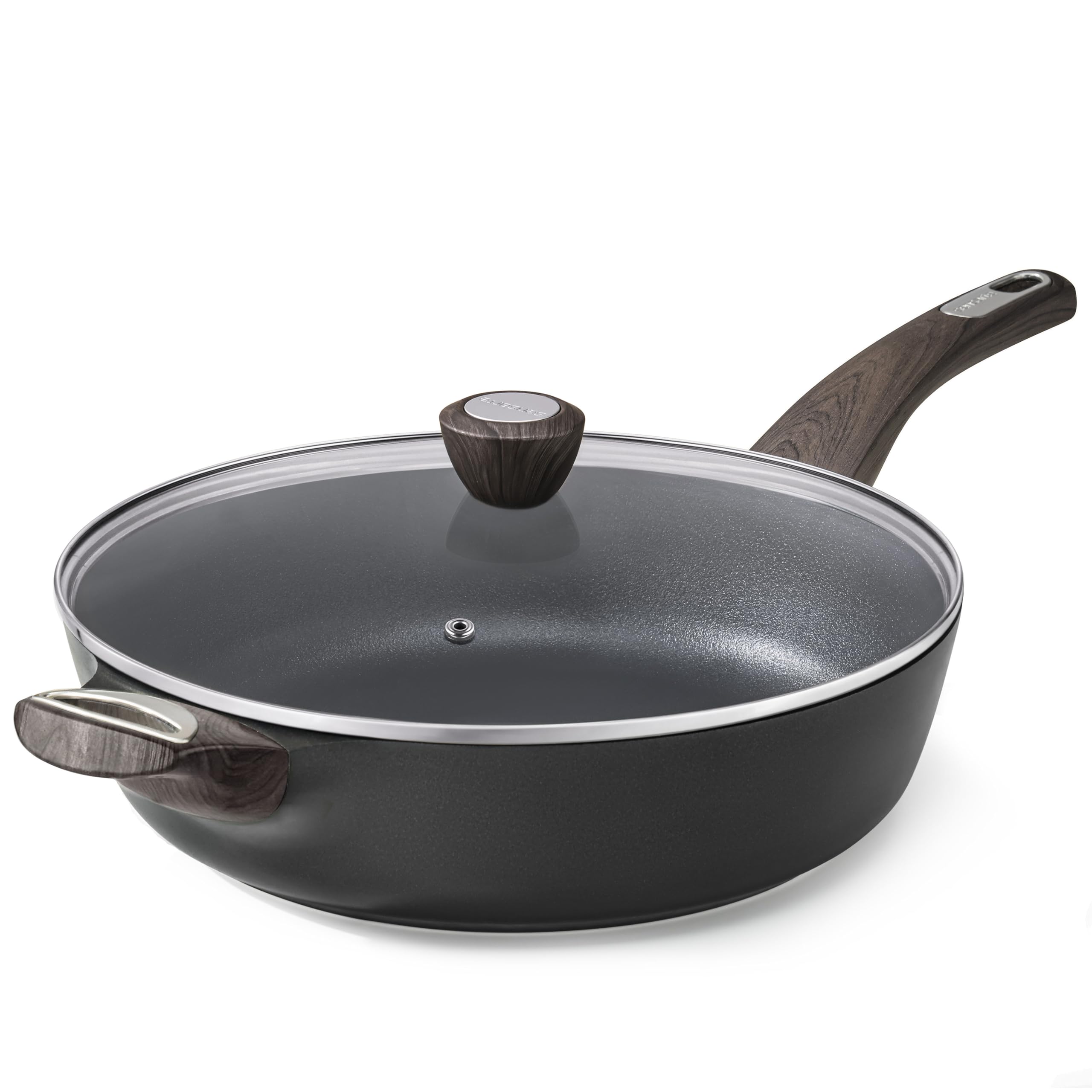 SENSARTE front view with lid showing compact, induction-ready skillet benefit