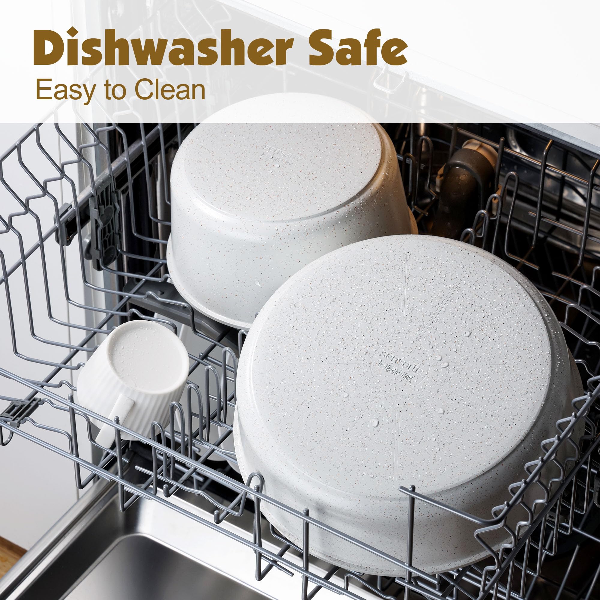 SENSARTE glass lids and pot protectors display for lid matching and scratch prevention benefit