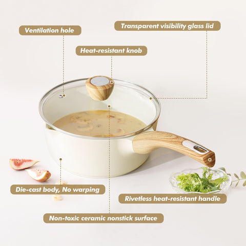 SENSARTE saucepan in kitchen setting being served, illustrating practical home use