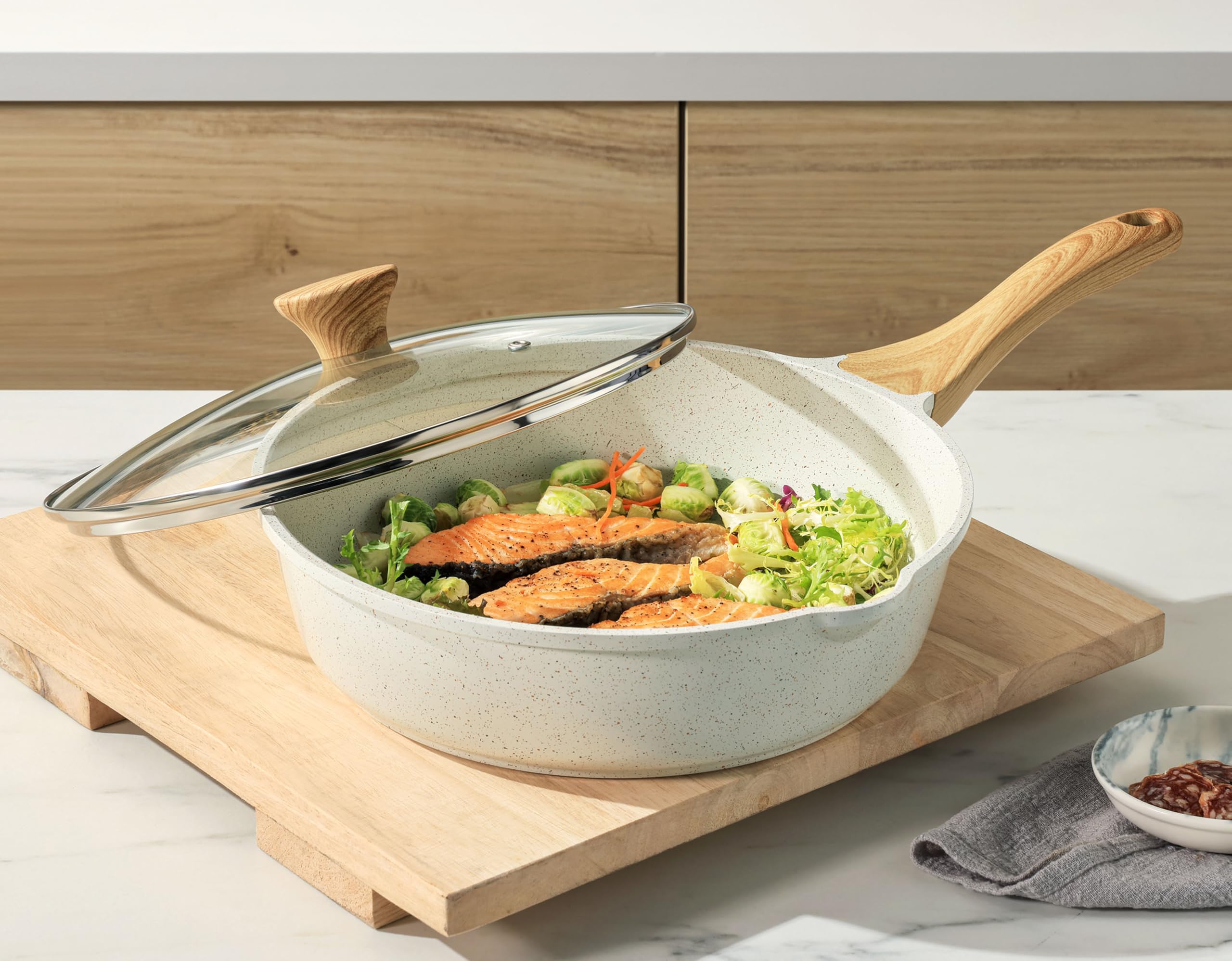 SENSARTE in kitchen serving a meal showing practical everyday cooking benefit