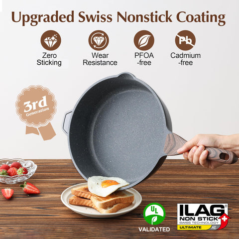 SENSARTE close-up of nonstick stone interior for easy food release