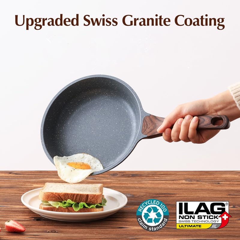 SENSARTE close-up of nonstick ILAG granite coating for easy food release