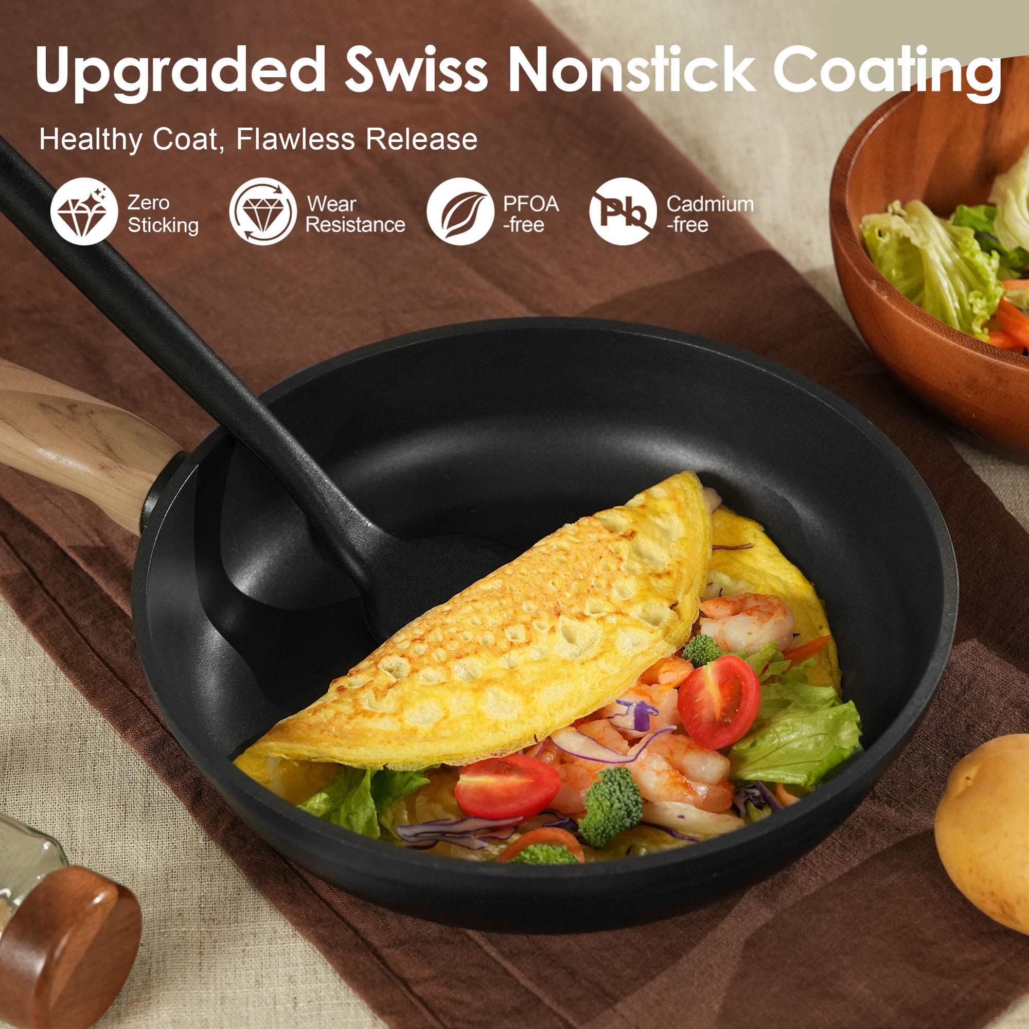 SENSARTE titanium-enhanced nonstick texture detail for easy food release