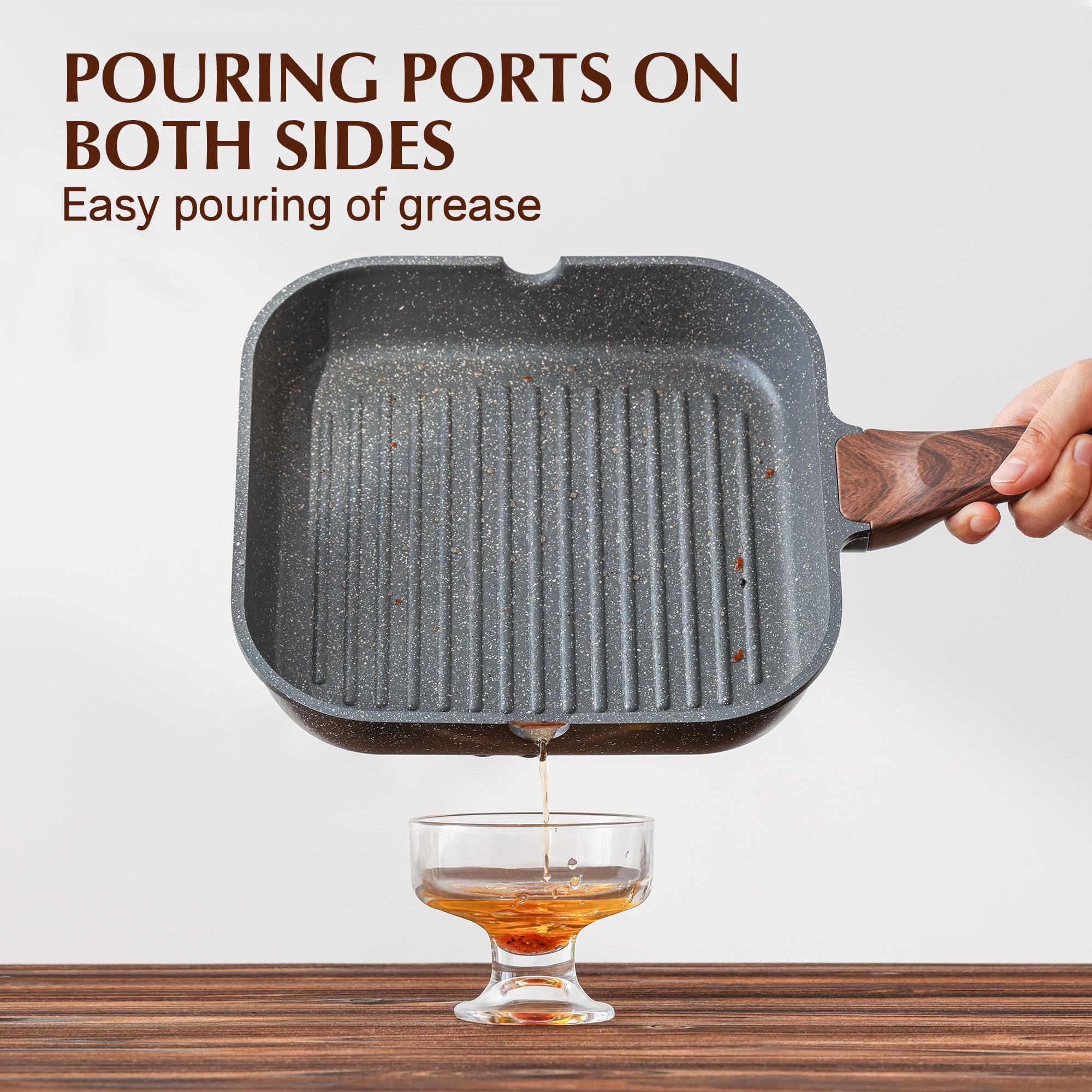 SENSARTE grill pan on an induction cooktop showing quick, even heat distribution