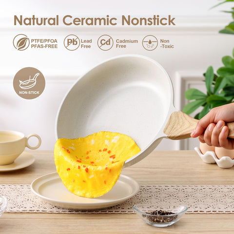 close-up of SENSARTE ceramic nonstick coating showing smooth surface for easy release