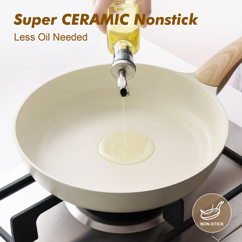 SENSARTE pan in use cooking an omelette for effortless flipping benefit