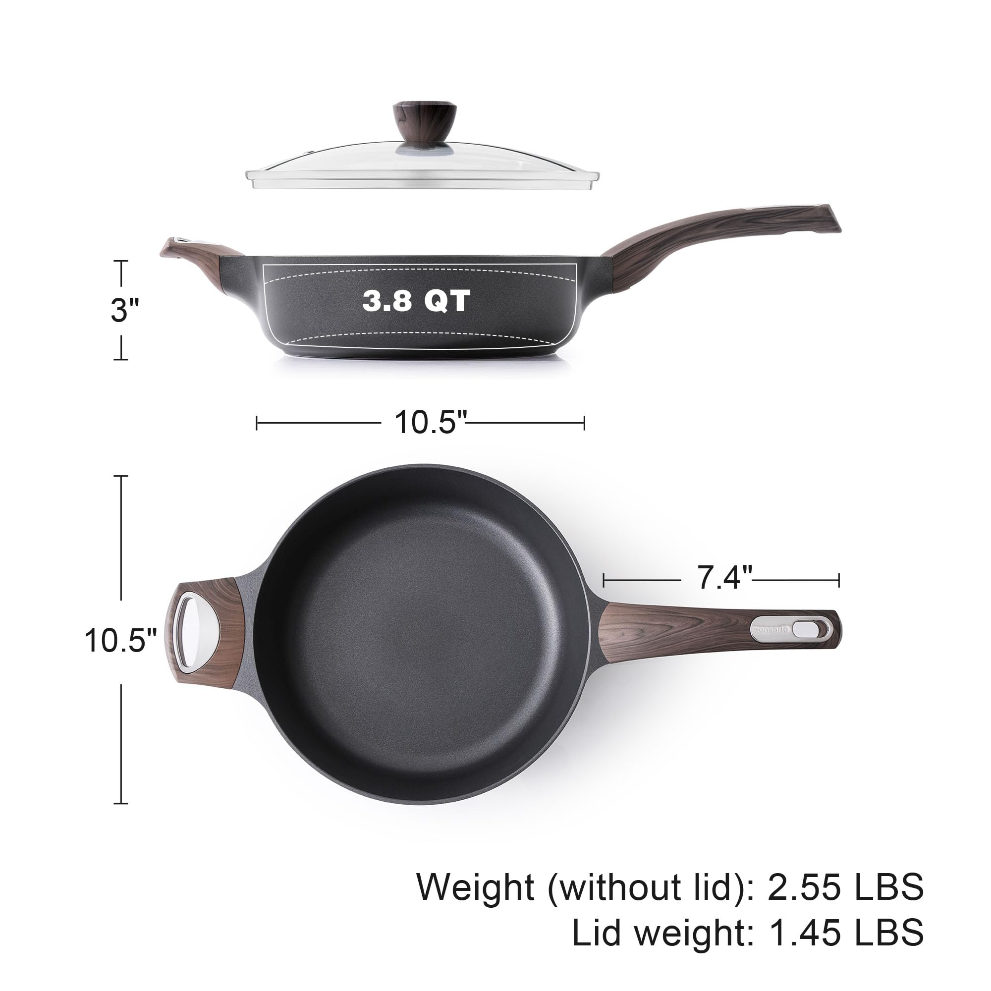 SENSARTE pan on stove frying vegetables demonstrating quick, even cooking