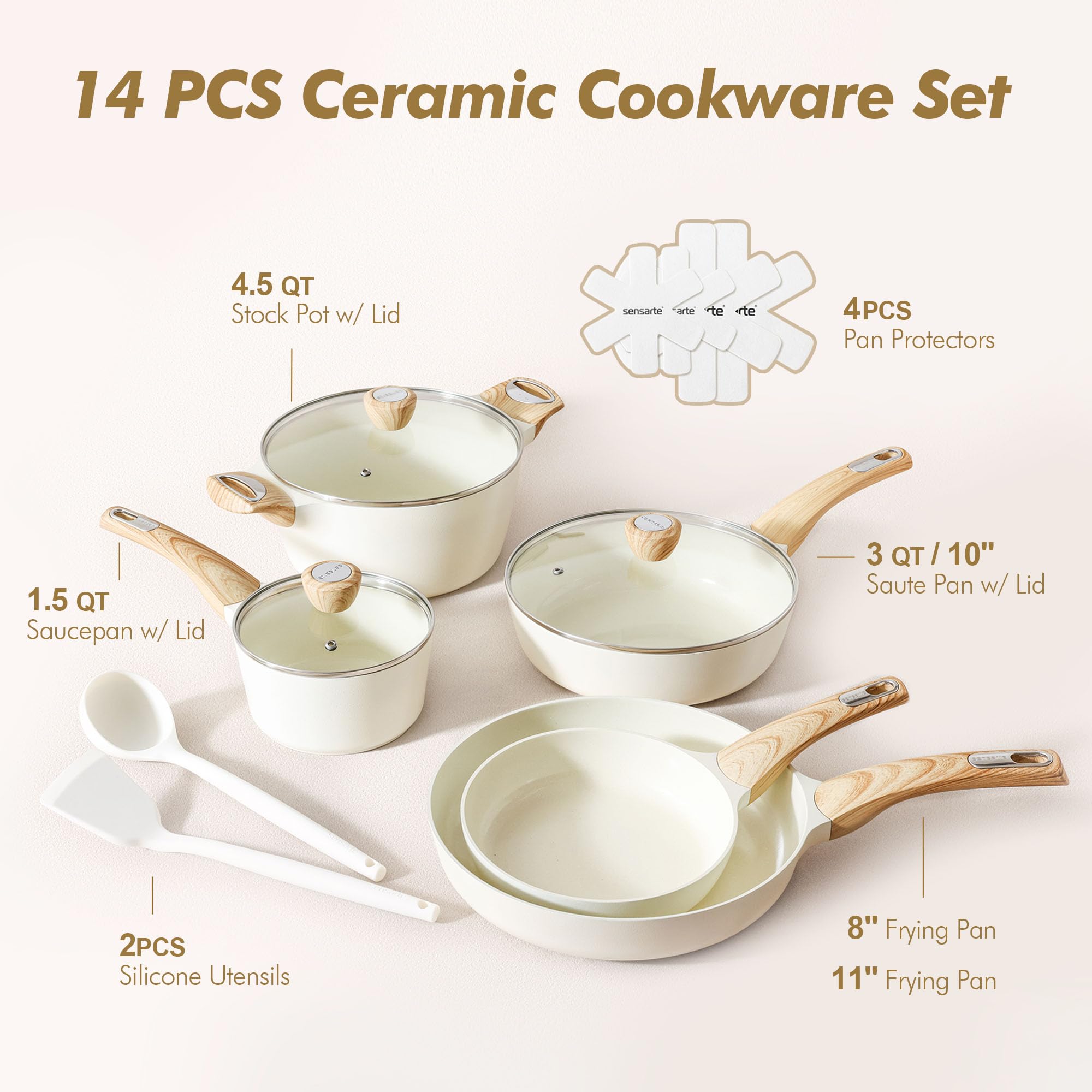 SENSARTE frying pan on stovetop demonstrating even heating and quick cooking