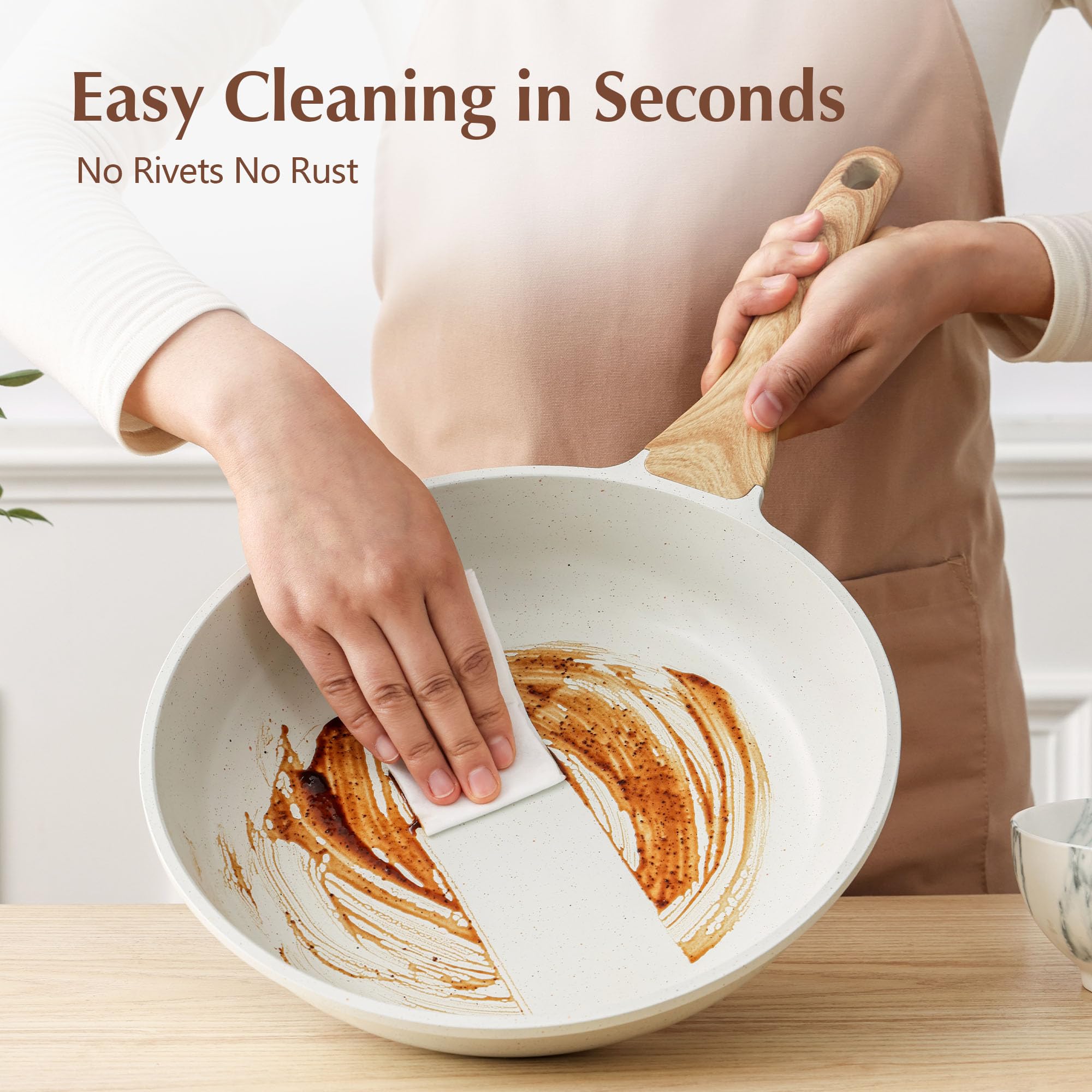 SENSARTE pancakes on pan demonstration showing effortless release benefit