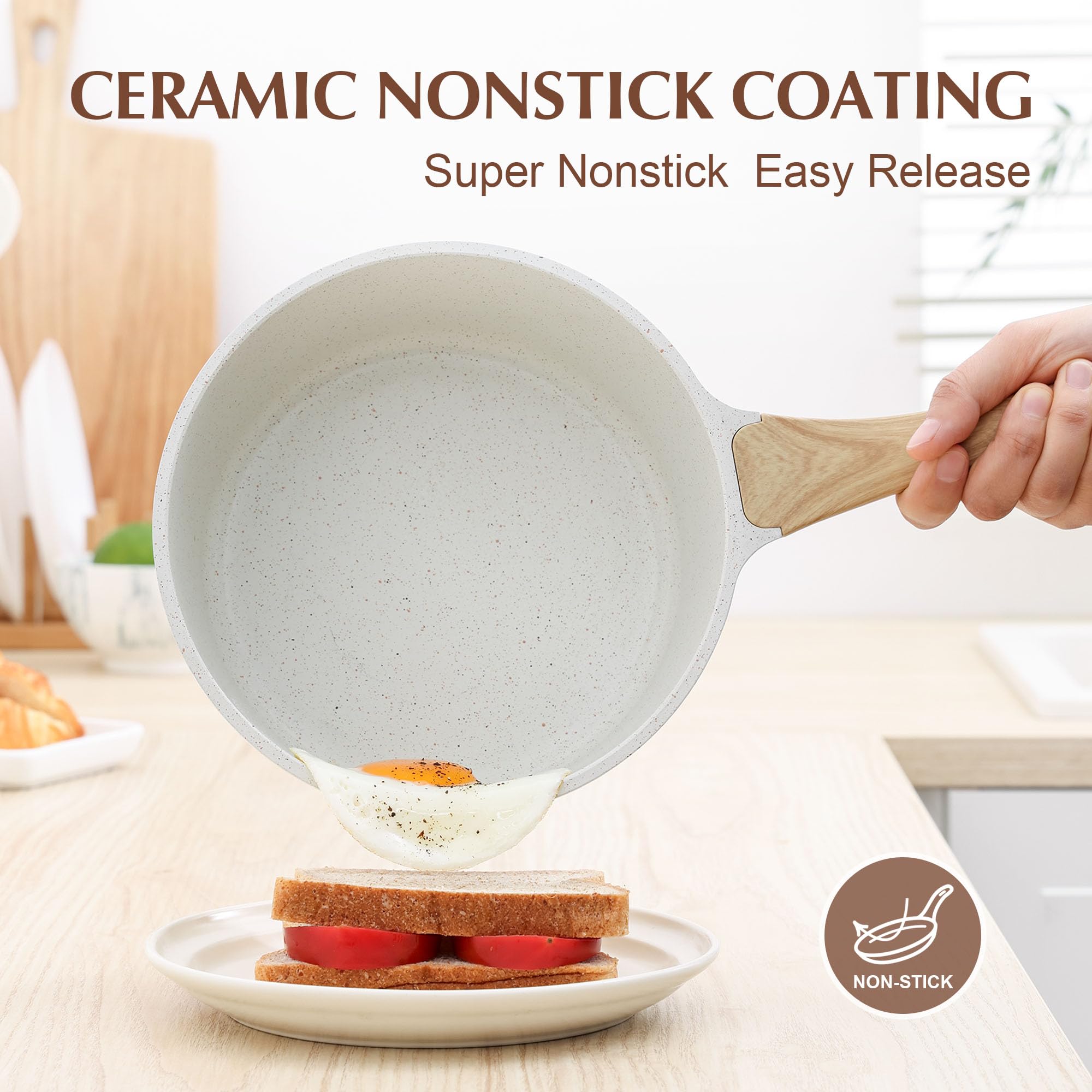 SENSARTE tempered glass lid close-up for visual cooking control benefit