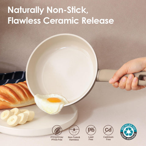SENSARTE saucepan with lid demonstrating snug fit and even heating benefit