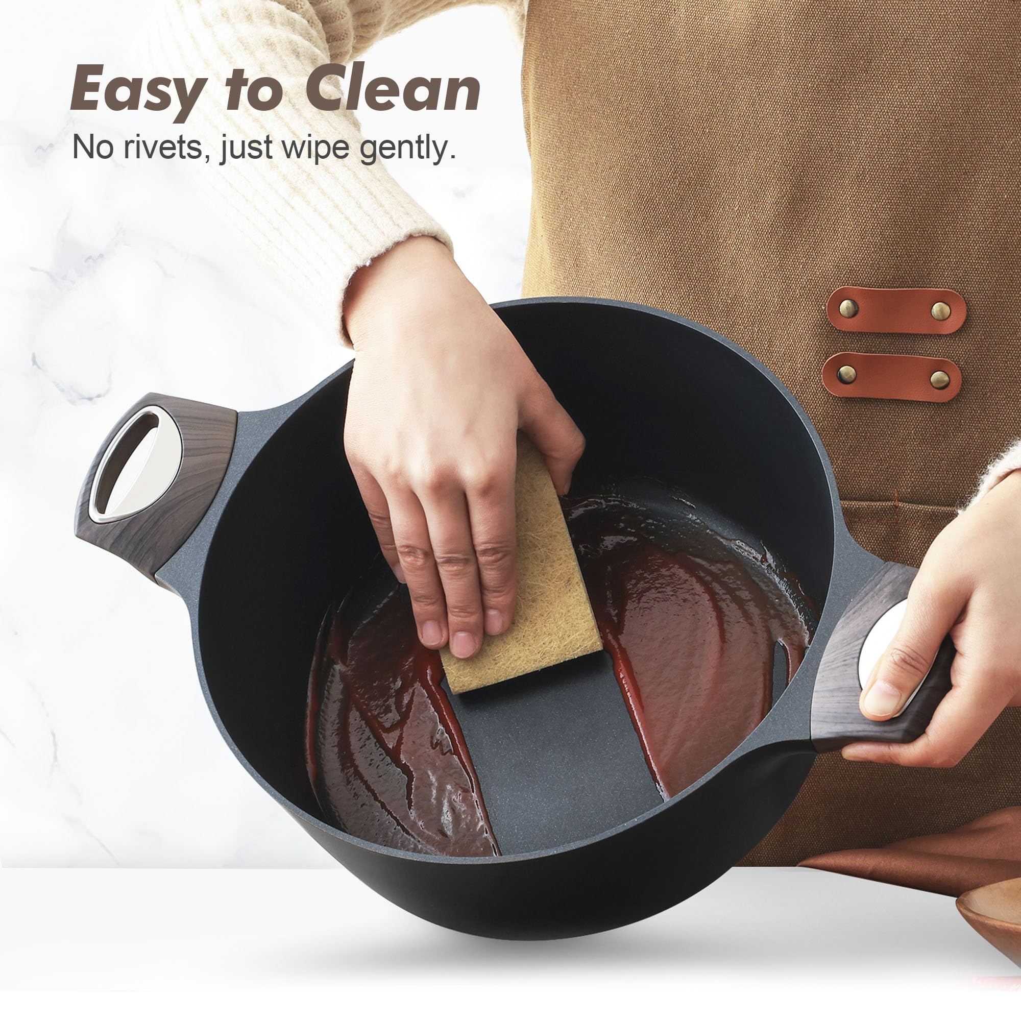 SENSARTE sauté pan on stovetop demonstrating even heat distribution