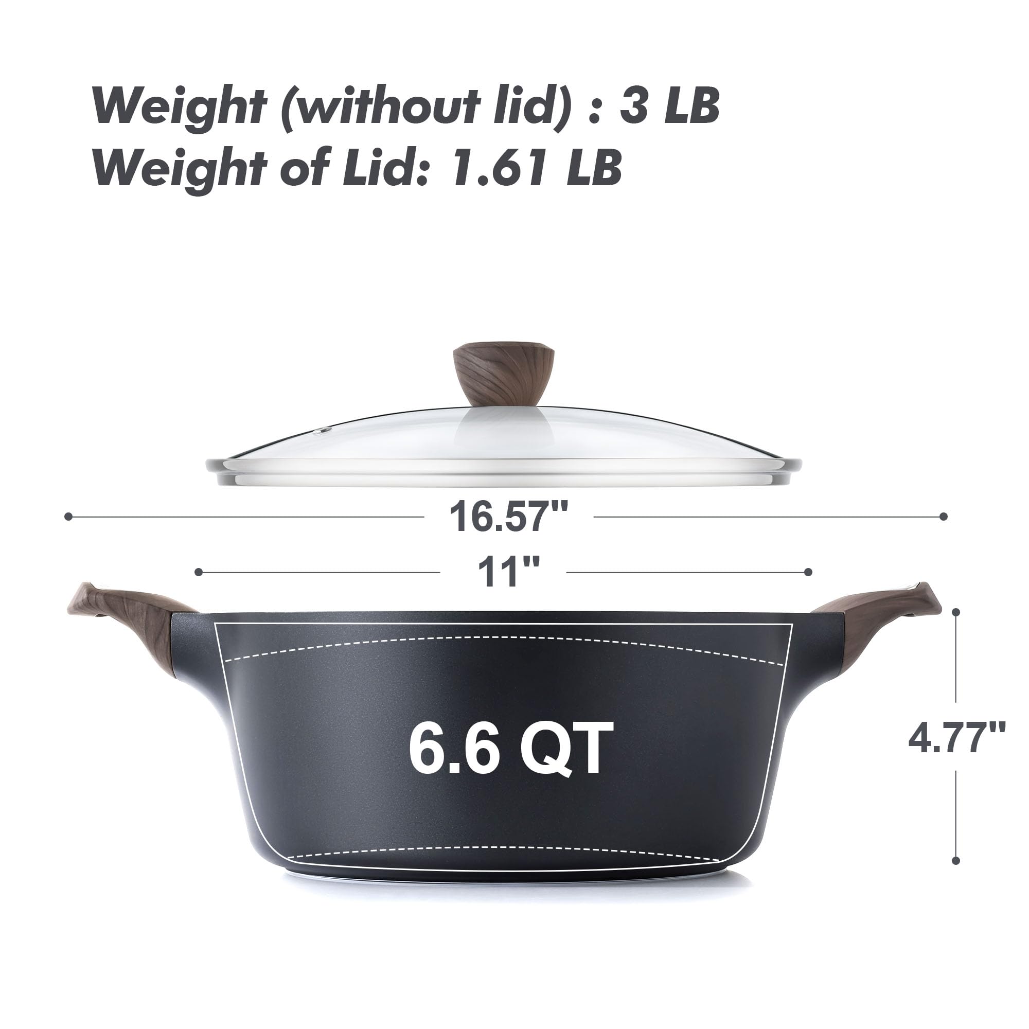 SENSARTE lineup of five pot sizes scale for different cooking tasks