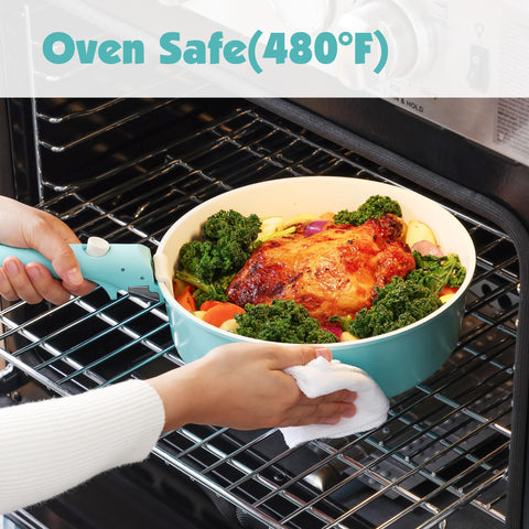 SENSARTE cookware beside common kitchen items showing compact size and portability