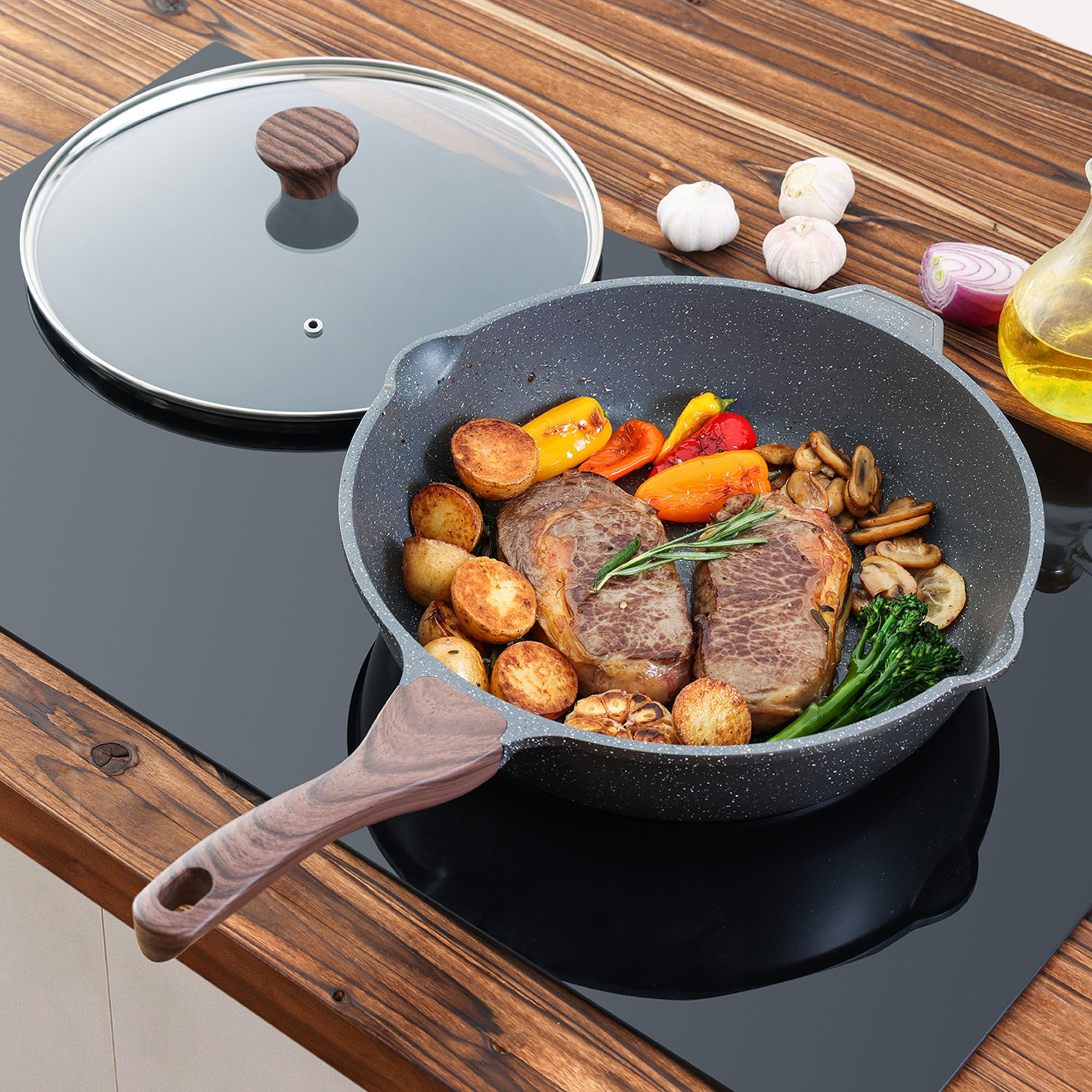 SENSARTE scale comparison with utensils to show 12-inch capacity