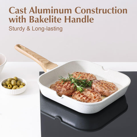 SENSARTE pan next to utensils showing 12-inch scale for portion and storage planning