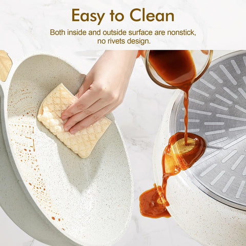 SENSARTE skillet on induction stovetop demonstrating fast even-heating benefit