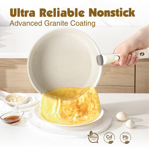 SENSARTE stacked pans inside cabinet showing space-saving storage advantage