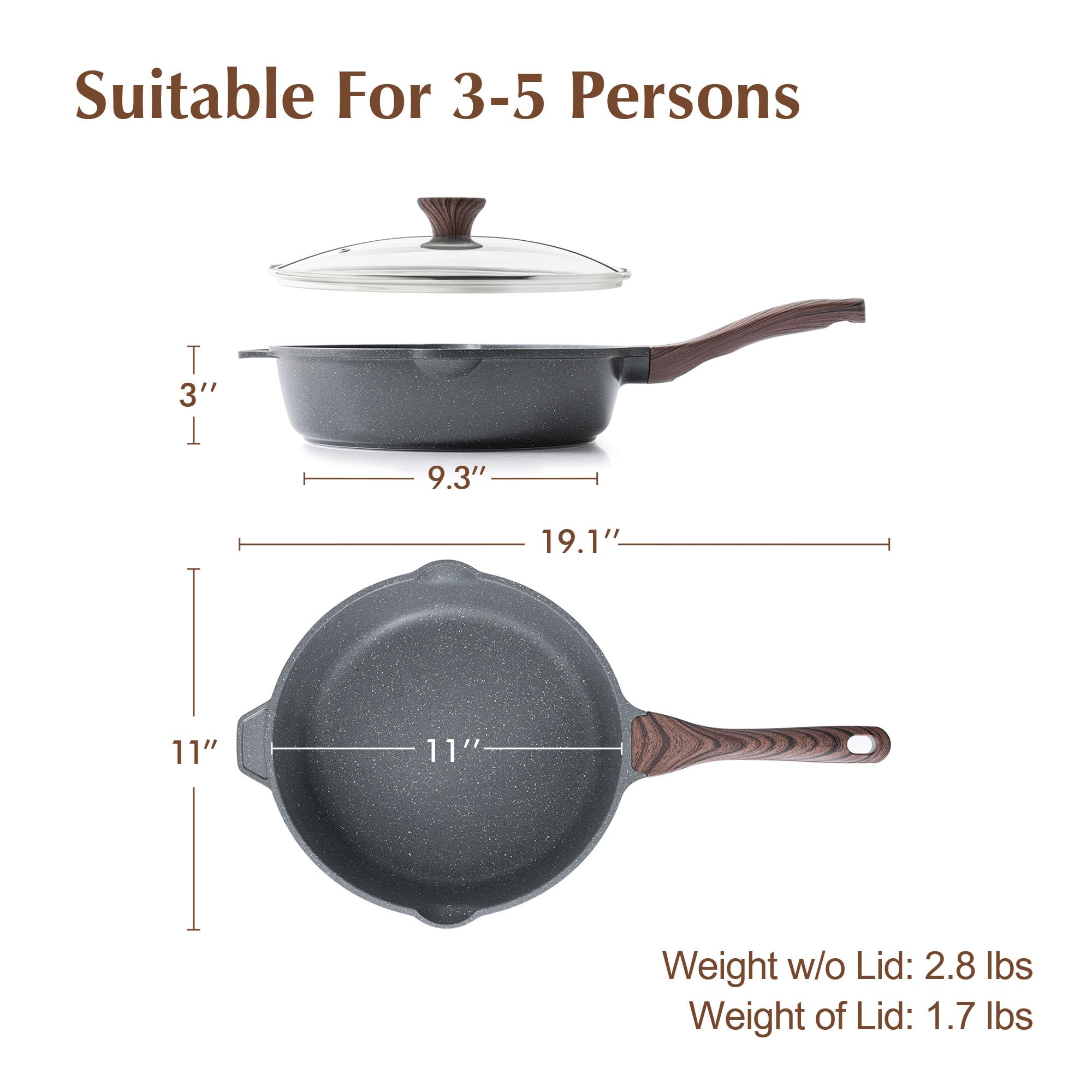 SENSARTE stay-cool woodgrain handle providing safe-grip benefit