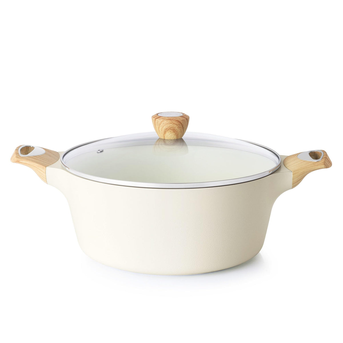 SENSARTE stock pot front view showing clean design and healthy nonstick surface benefit