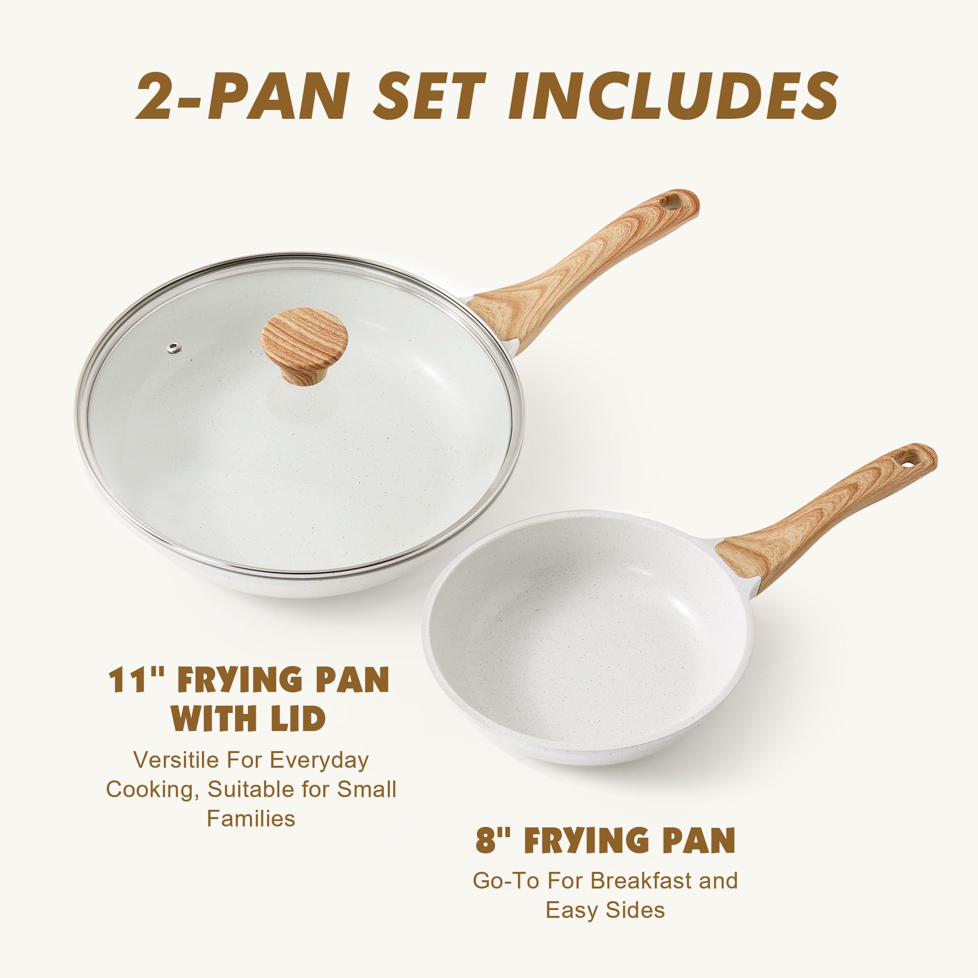 SENSARTE tempered glass lid on skillet showing clear viewing and spill control