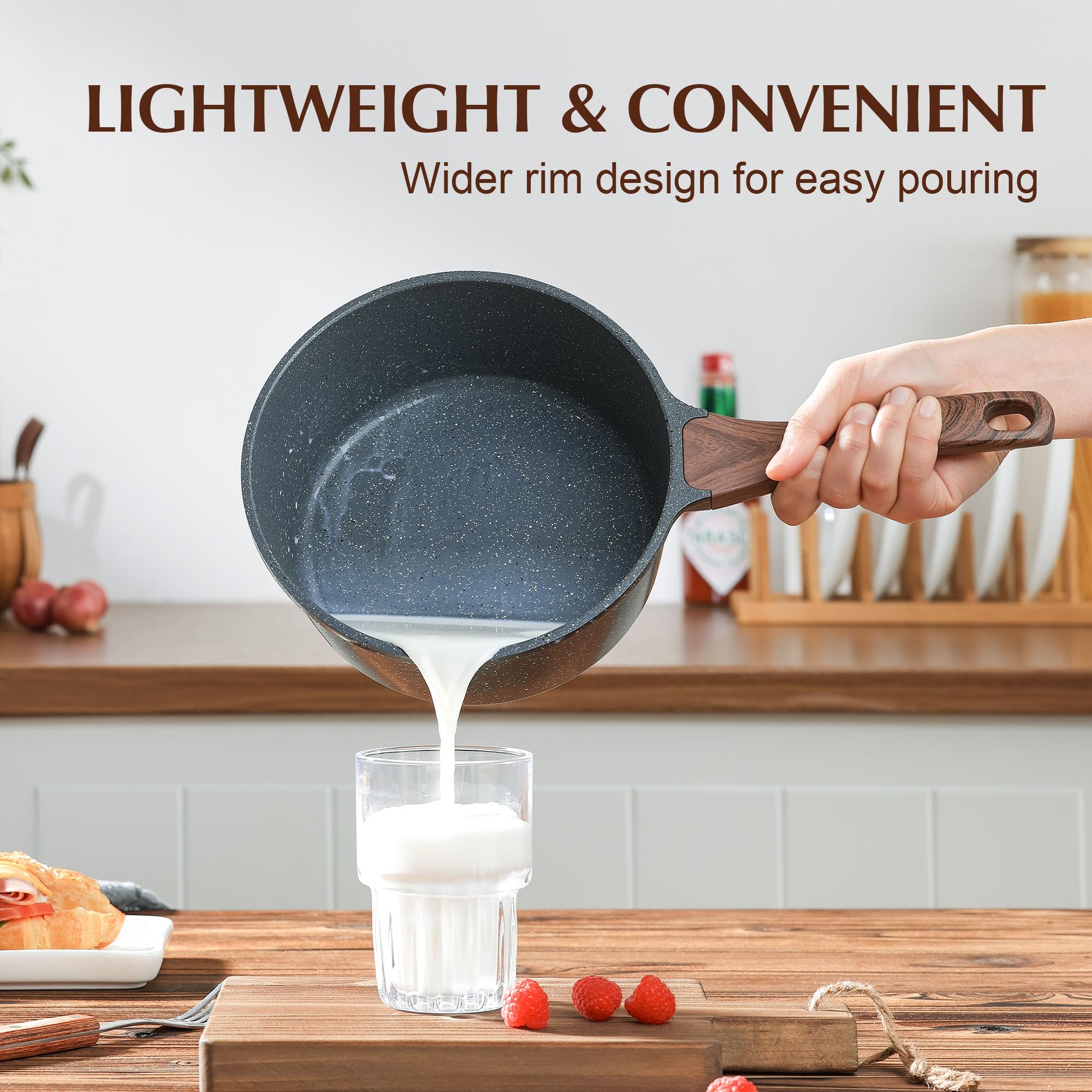 SENSARTE tempered glass lid view, lets you monitor food without lifting