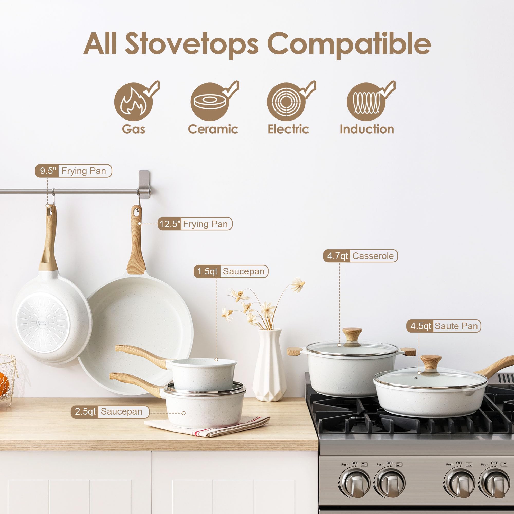 tempered glass lid by SENSARTE letting you monitor cooking while locking in juices