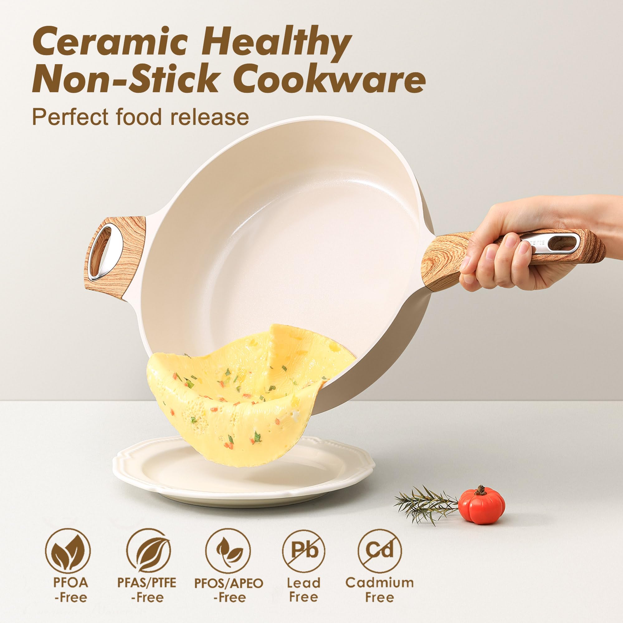 SENSARTE ceramic surface closeup highlighting nonstick texture for easy release