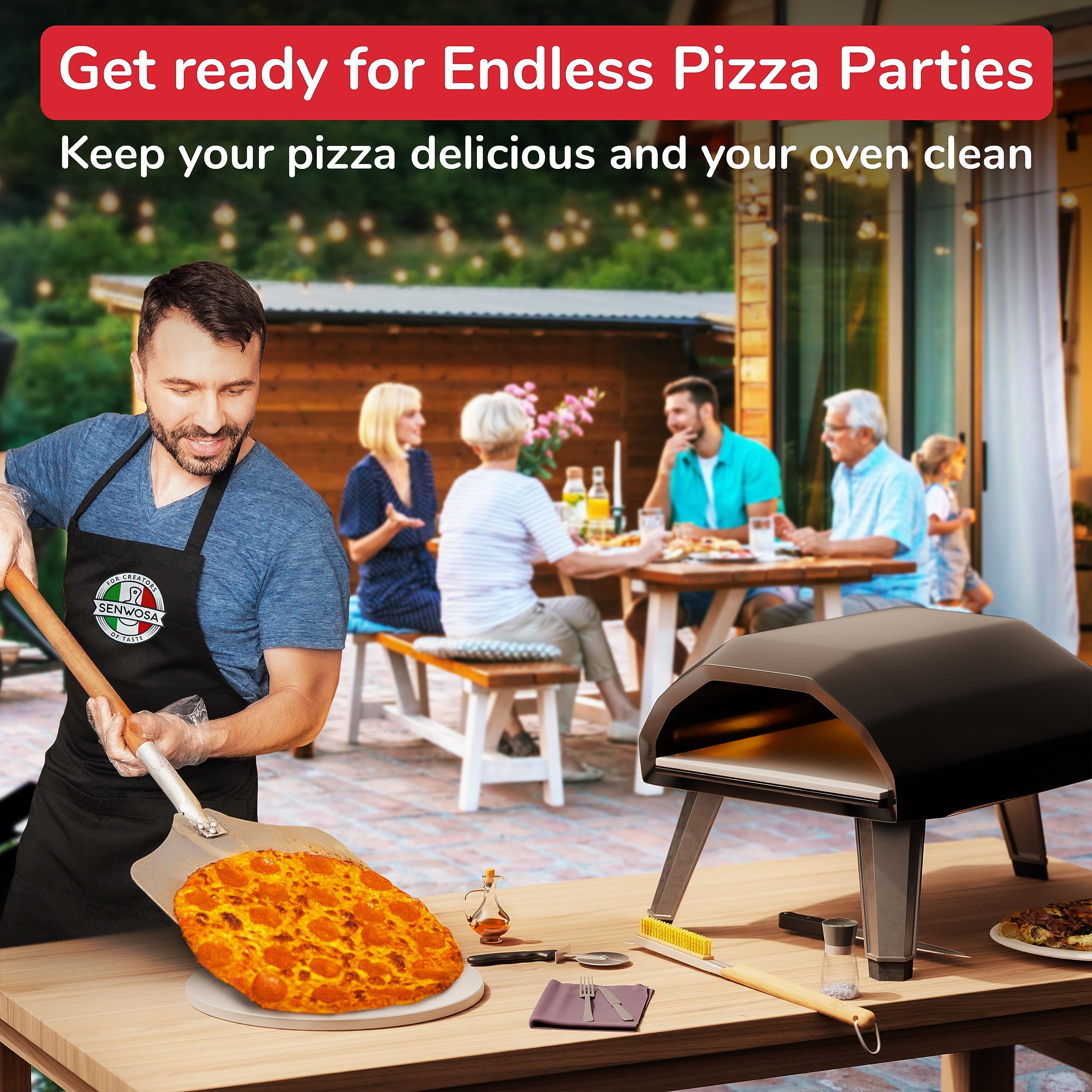 Senwosa kit in backyard pizza bake scene enhancing outdoor entertaining